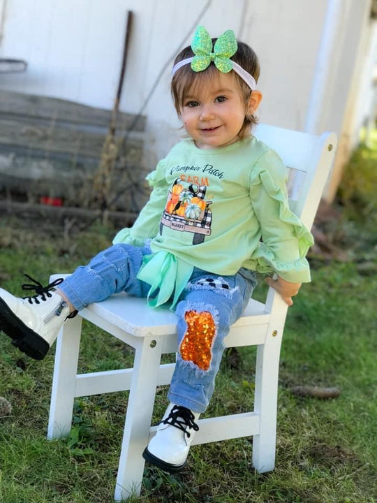 Two Piece Pumpkin Patch Jean set