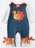 Navy Turkey romper