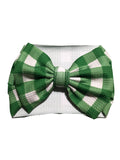 Green plaid classic bow