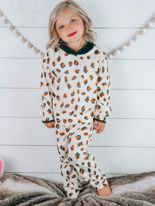 Two piece leopard jogger set