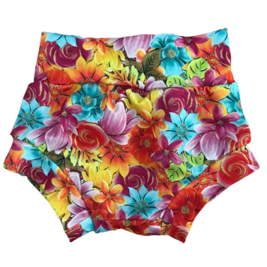 Burgundy floral bummies