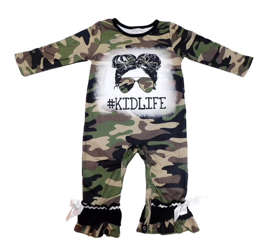 Camo kid life romper