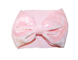 Pink gold glitter velvet bow