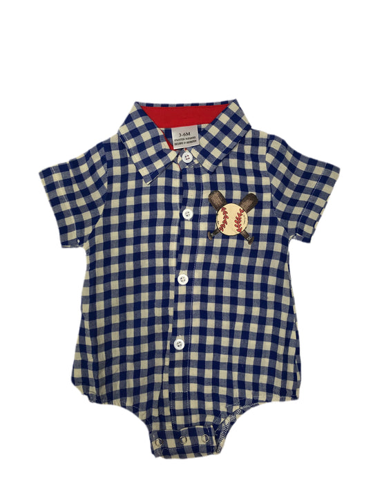Boy baseball romper