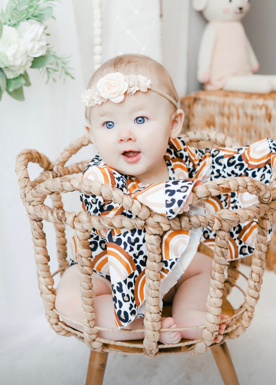 LBB EXCLUSIVE Boho Leopard Rainbow Bell sleeve