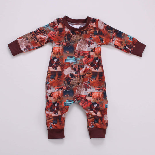 NEWBORN western collage romper