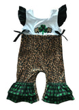 Leopard shamrock romper