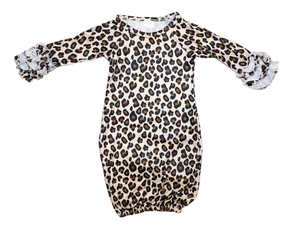 Newborn Leopard baby gown