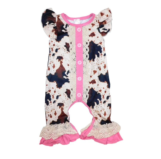 Cow flutter with pink trim