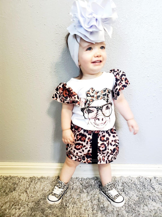 Leopard Pig Skirted Set
