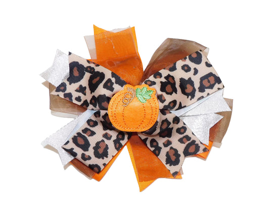 Pumpkin bow clip