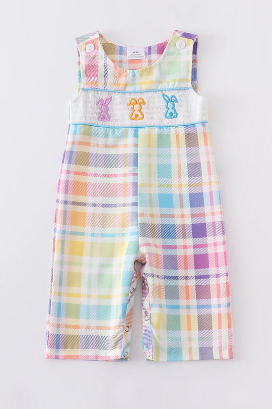 Rainbow bunny smocked Jon Jon