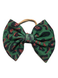Green and red leopard nylon