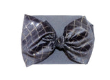 Black and gold glitter velvet bow