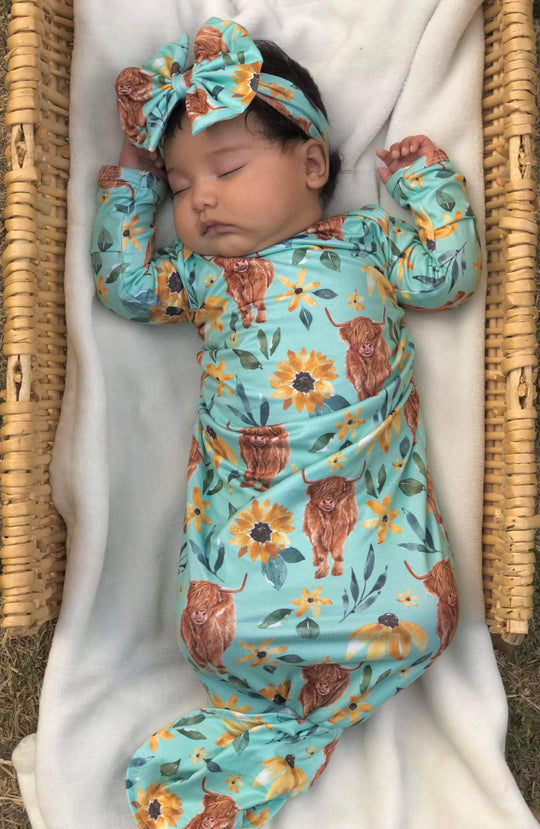 Highland floral gown and headband set