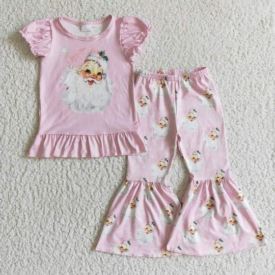 Pink Santa bell set