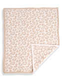 Luxury soft beige leopard blanket