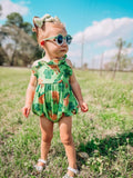 Highland shamrock tie Romper