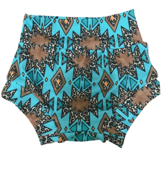Blue leopard Aztec bummies