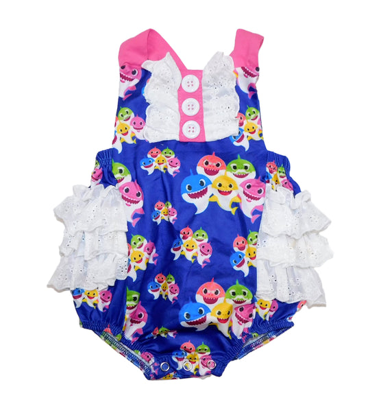Baby shark ruffle romper