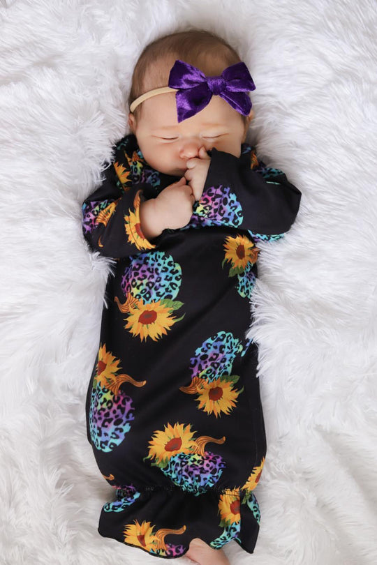 Custom Tie Dye Pumpkin Gown 0-6 Month