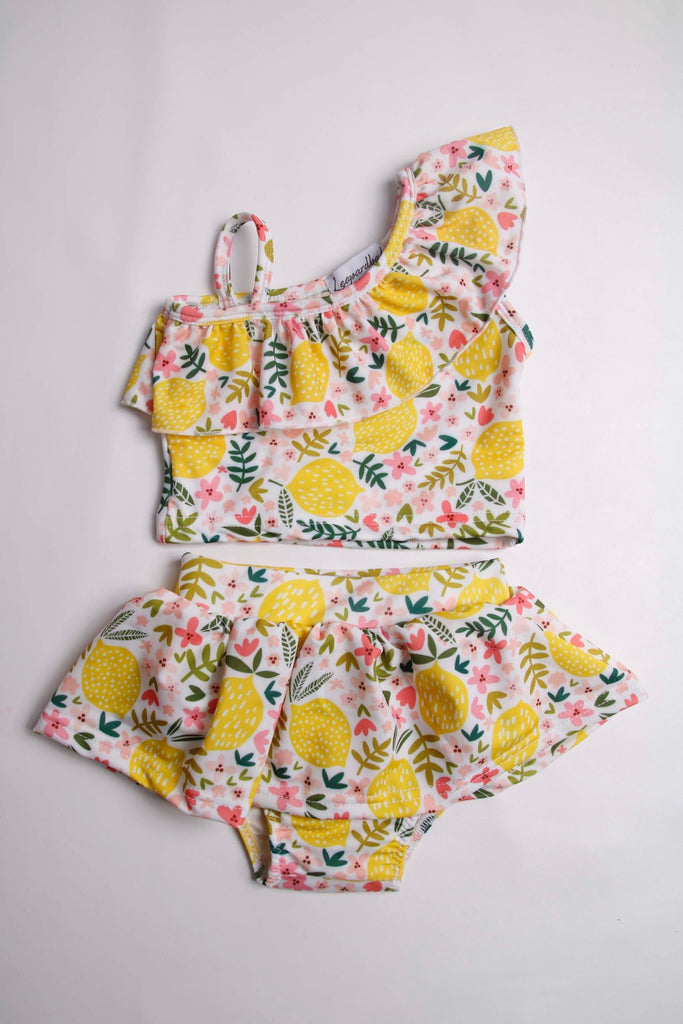 Lemon floral two piece swimsuit