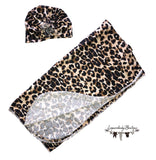 Leopard swaddle with hat set