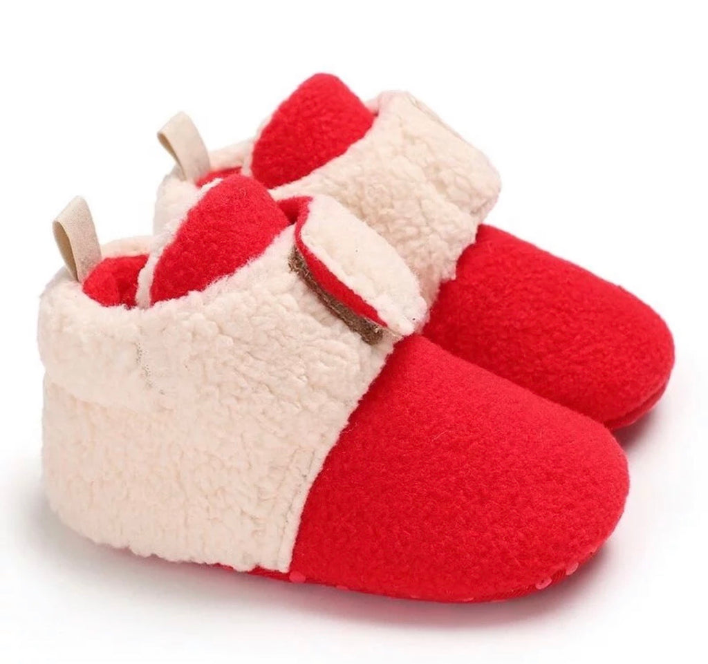 Warm wool red Velcro baby shoes 0-6 month