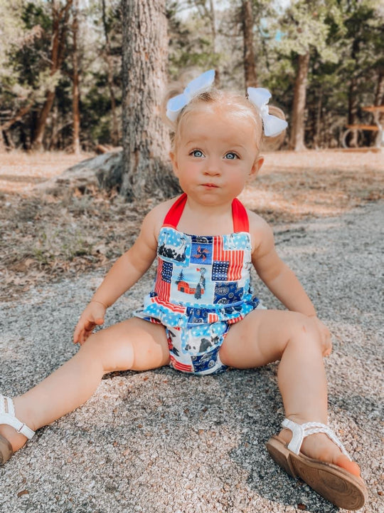 USA patchwork romper