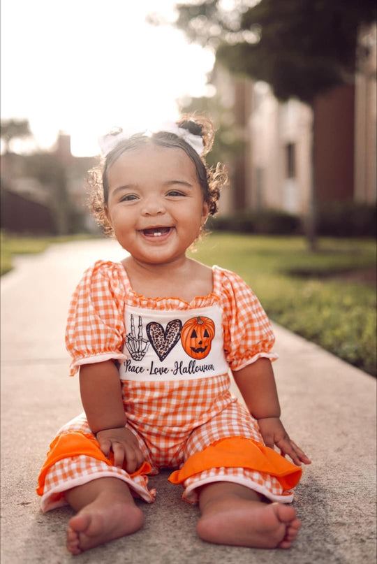 Peace love Halloween romper