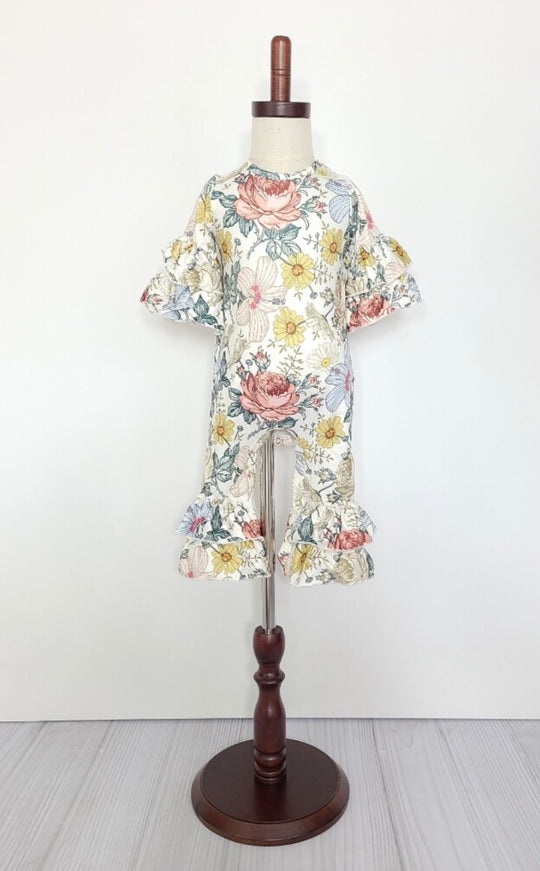 Clover cottage vintage floral romper