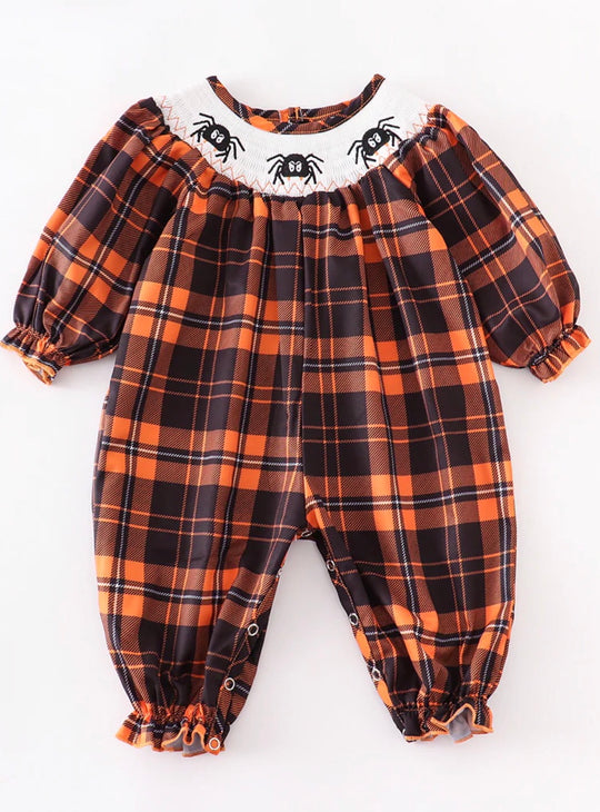 Smocked spider romper