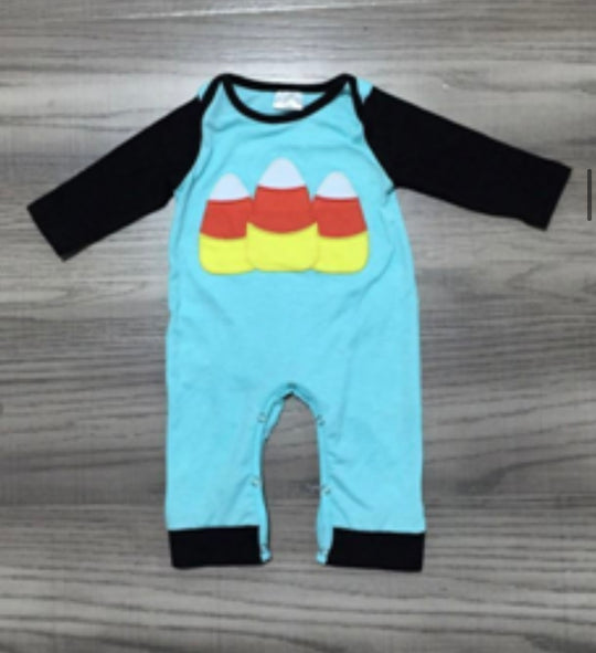 Light blue Candy corn romper