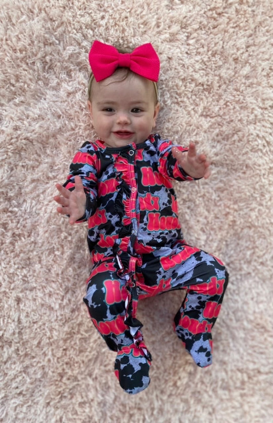 Howdy Cow footie sleeper