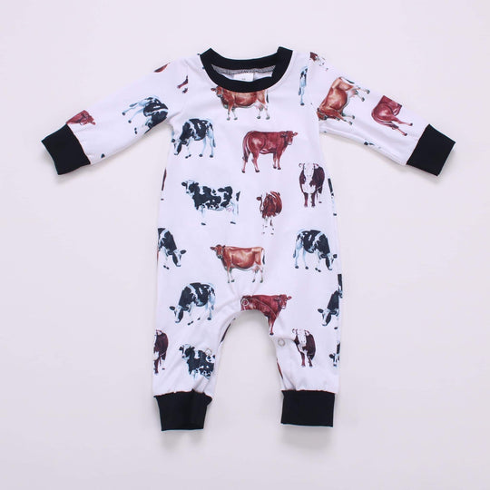 NEWBORN vintage cow romper