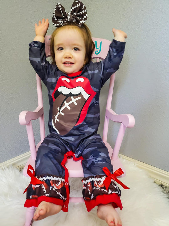 Camo football romper