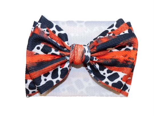 Red and black cow brushstroke headband