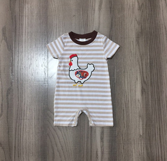 Stripe boy chicken romper