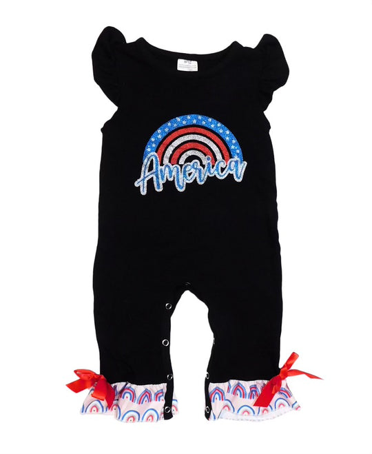 America glitter romper