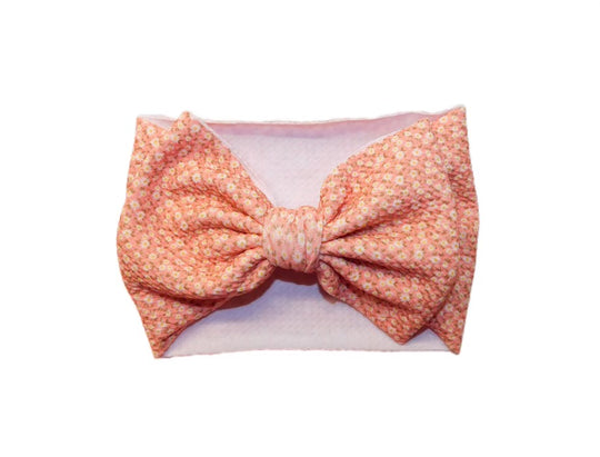 Pink with Daisys Headband Bow