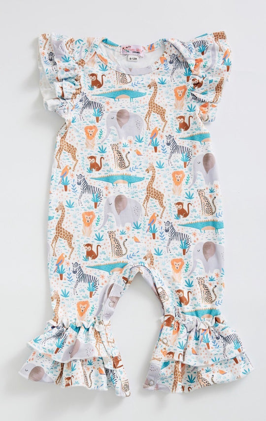 Clover Cottage zoo friends romper