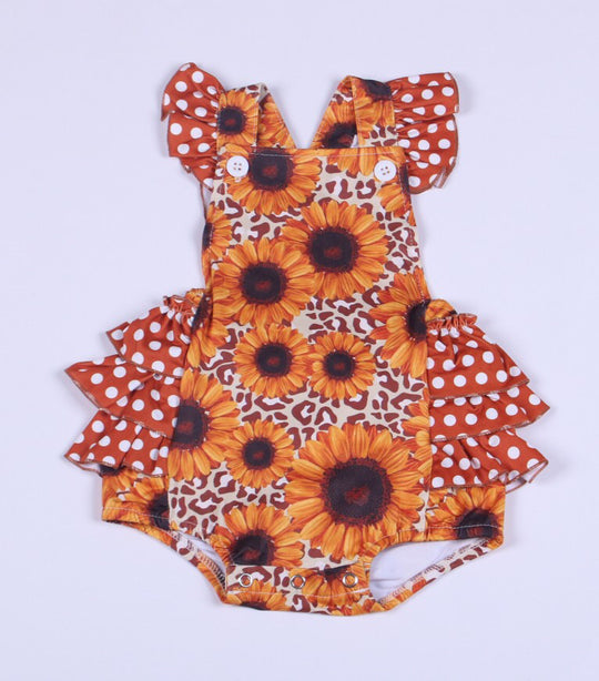 NEWBORN Sunflower ruffle romper