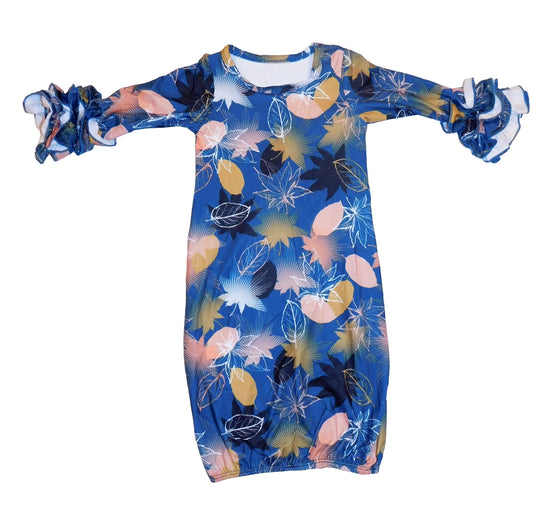Blue Maple Leaf Baby Gown