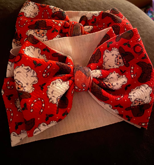 Red cowboy Christmas bow
