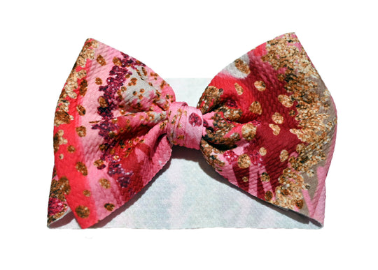 Pink and gold brush strokes headband