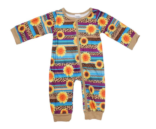 Serape leopard sunflower zip sleeper