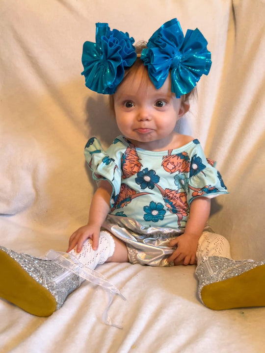 Blue highland floral leo