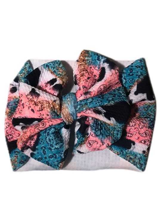 Messy cow paisley & blue wrap